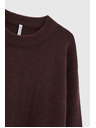 Moodo Hladký sveter hnedý Moodo