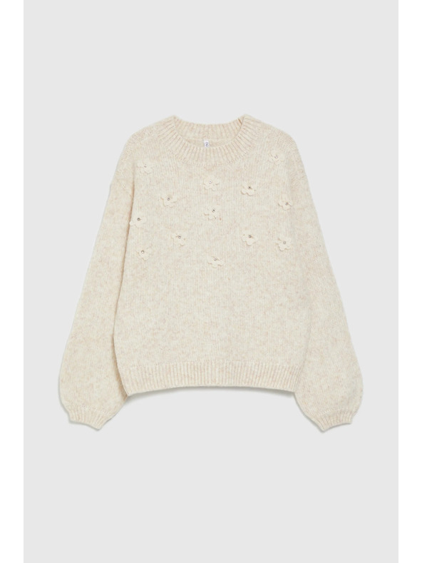 Moodo Béžový sveter s aplikáciou Moodo