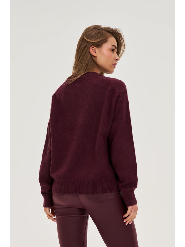 Moodo Hladký sveter burgundský Moodo