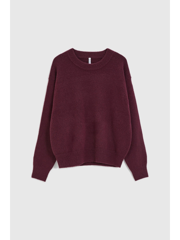 Moodo Hladký sveter burgundský Moodo