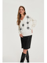 Moodo Biely sveter s flitrami Moodo
