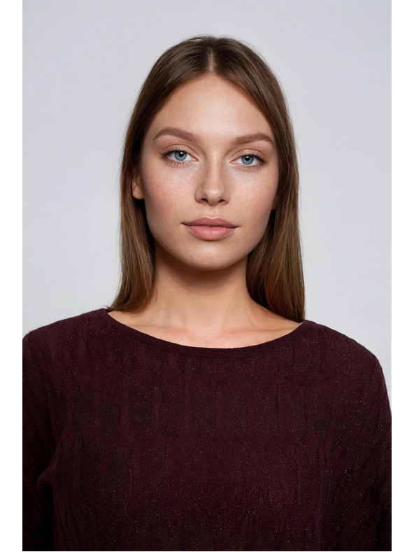 Moodo Hnedý sveter s krátkymi rukávmi Moodo