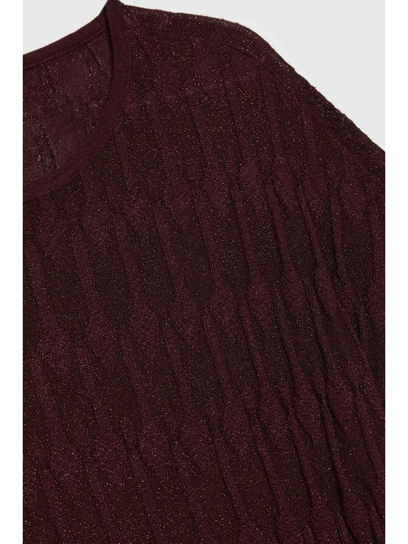 Moodo Hnedý sveter s krátkymi rukávmi Moodo