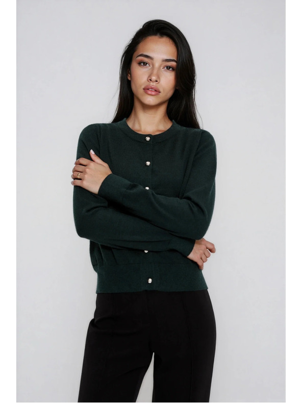 Moodo Tmavo zelený kardigán Moodo