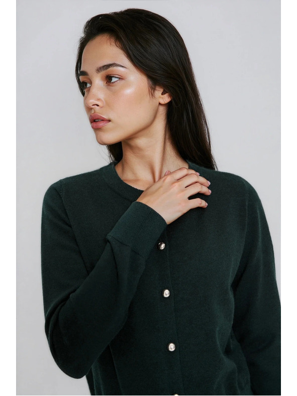 Moodo Tmavo zelený kardigán Moodo
