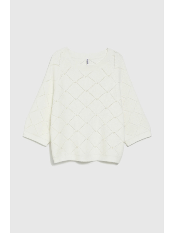 Moodo Béžový sveter zdobený korálkami Moodo