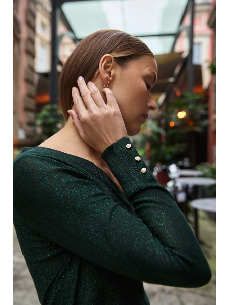 Moodo Zelený sveter s metalickým vláknom Moodo