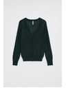 Moodo Zelený sveter s metalickým vláknom Moodo