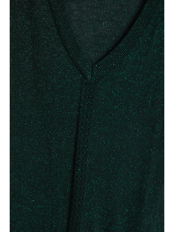 Moodo Zelený sveter s metalickým vláknom Moodo