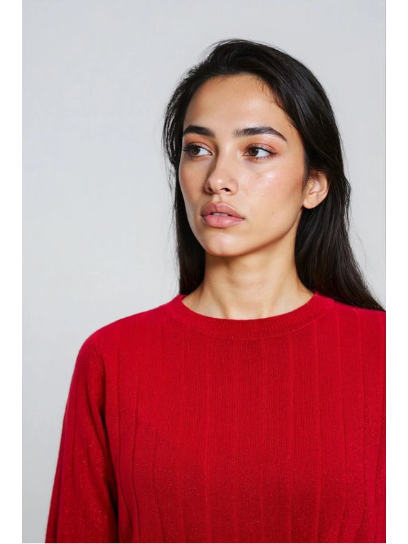 Moodo Červený sveter s krátkymi rukávmi Moodo