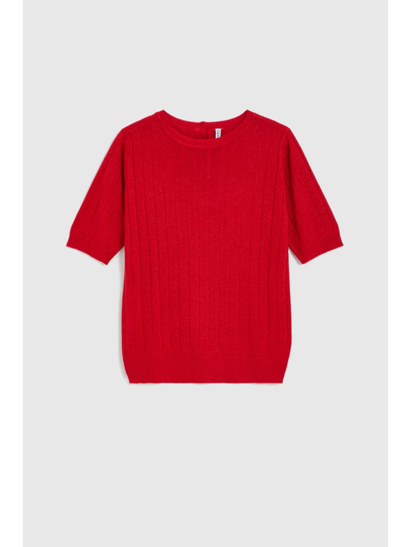 Moodo Červený sveter s krátkymi rukávmi Moodo