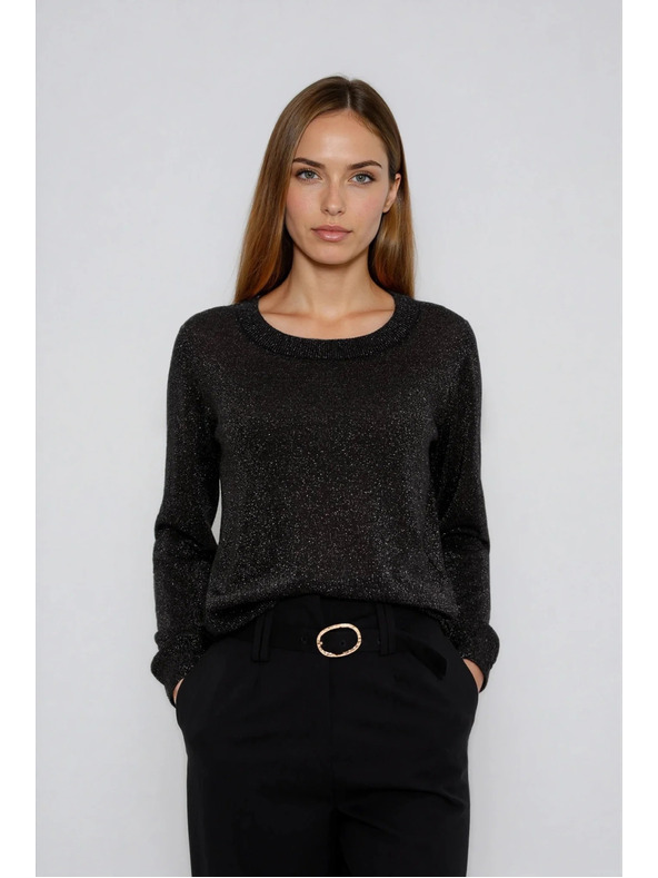 Moodo Sveter z viskózy čierny Moodo