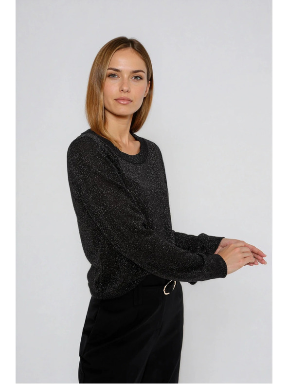 Moodo Sveter z viskózy čierny Moodo