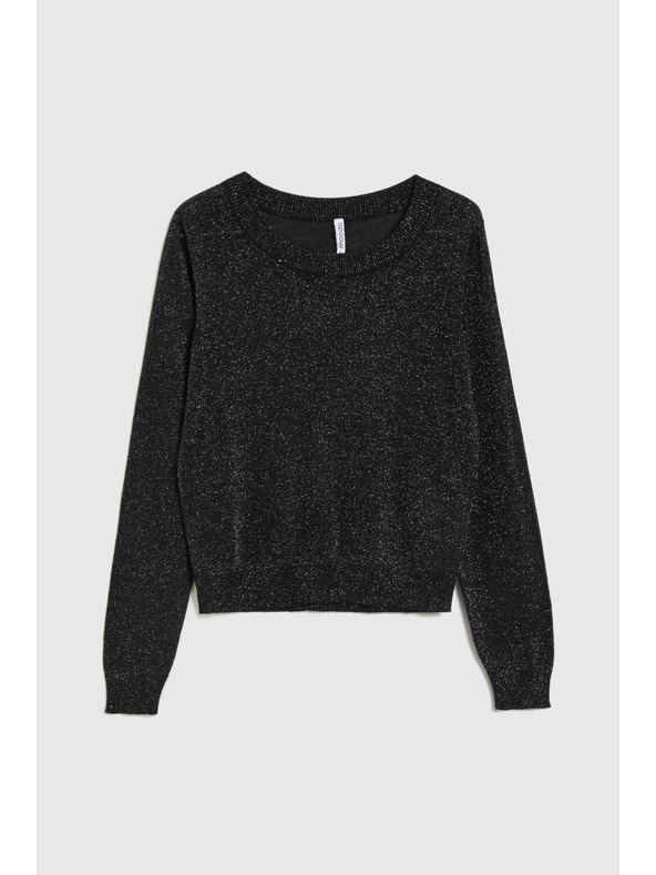 Moodo Sveter z viskózy čierny Moodo