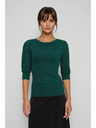 Moodo Zelený sveter s nafúknutými rukávmi Moodo