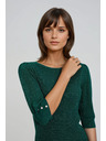 Moodo Zelený sveter s nafúknutými rukávmi Moodo