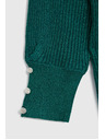 Moodo Zelený sveter s nafúknutými rukávmi Moodo