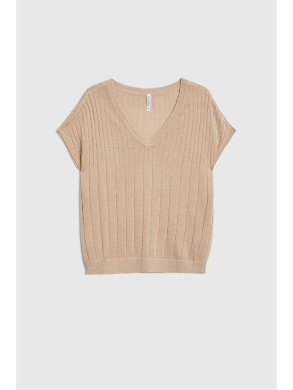 Moodo Sveter s krátkymi rukávmi béžový Moodo