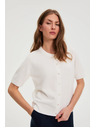 Moodo Sveter s krátkymi rukávmi biely Moodo