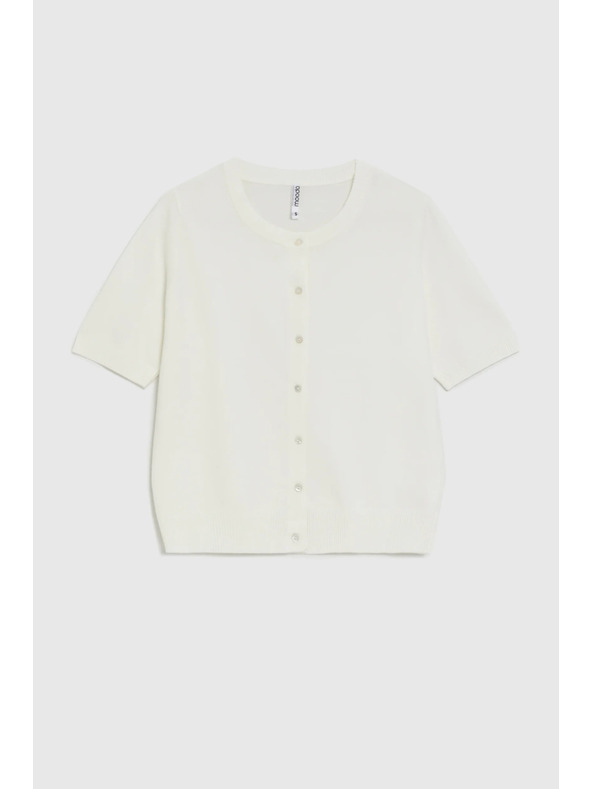 Moodo Sveter s krátkymi rukávmi biely Moodo