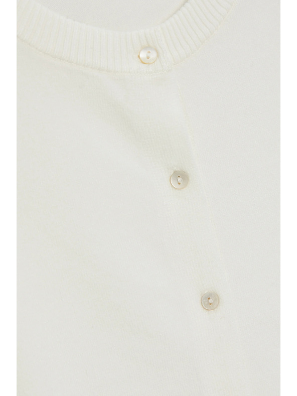 Moodo Sveter s krátkymi rukávmi biely Moodo