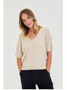 Moodo Sveter s krátkymi rukávmi béžový Moodo