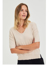 Moodo Sveter s krátkymi rukávmi béžový Moodo