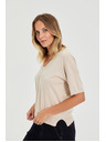 Moodo Sveter s krátkymi rukávmi béžový Moodo