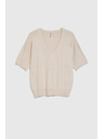 Moodo Sveter s krátkymi rukávmi béžový Moodo