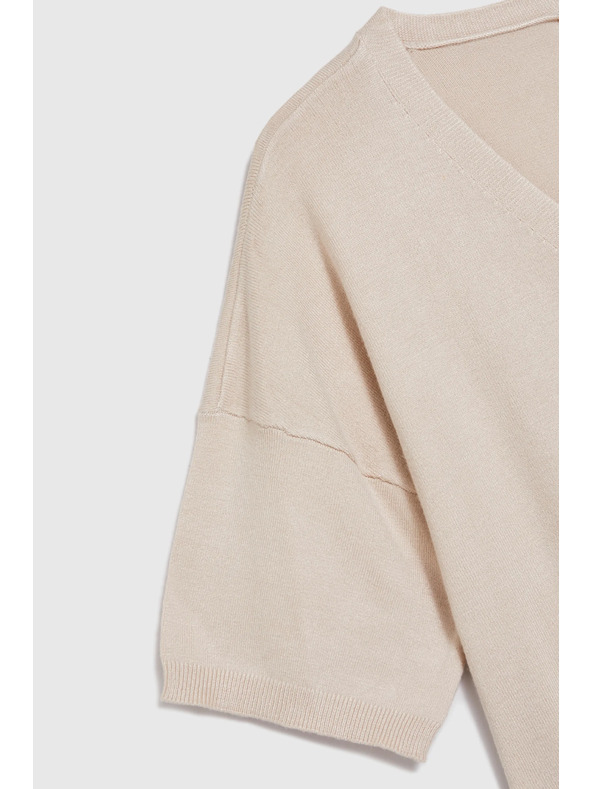 Moodo Sveter s krátkymi rukávmi béžový Moodo