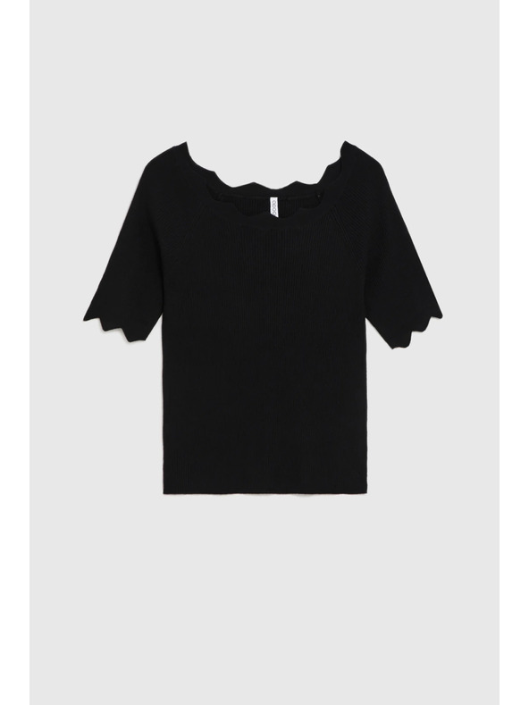 Moodo Priľnavý čierny sveter Moodo