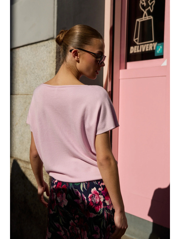 Moodo Tenký sveter ružový Moodo