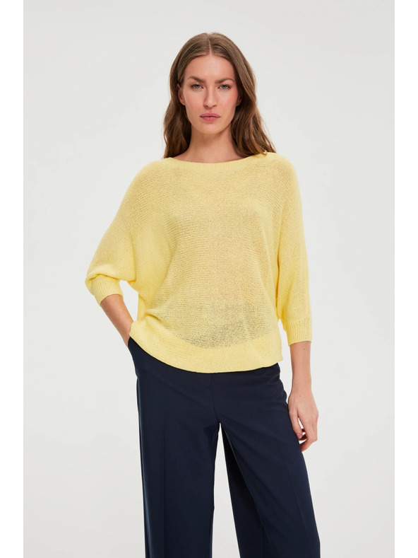 Moodo Tenký sveter žltý Moodo