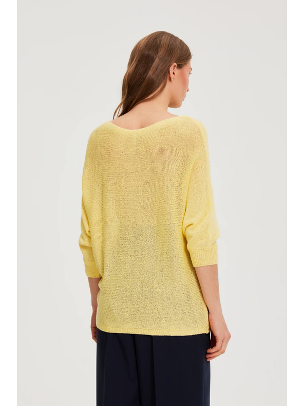 Moodo Tenký sveter žltý Moodo