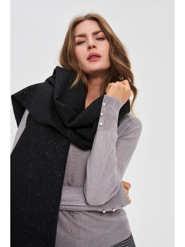 Moodo Hladký čierny šál Moodo