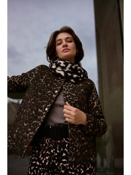 Moodo Krémový šál s leopardím vzorom Moodo