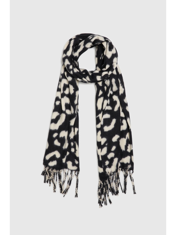 Moodo Krémový šál s leopardím vzorom Moodo