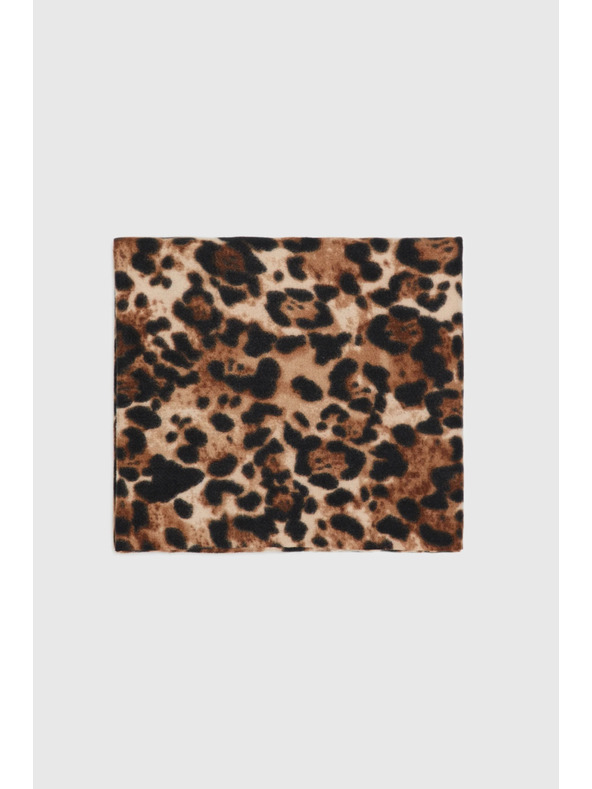 Moodo Šál v leopardím vzore so strapcom hnedý Moodo