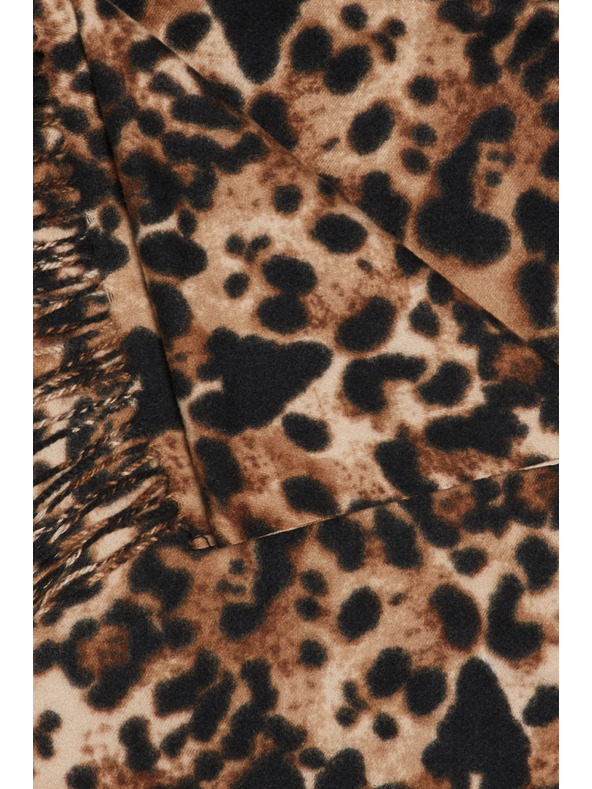 Moodo Šál v leopardím vzore so strapcom hnedý Moodo