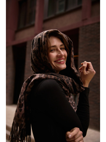 Moodo Šál v leopardím vzore hnedý Moodo