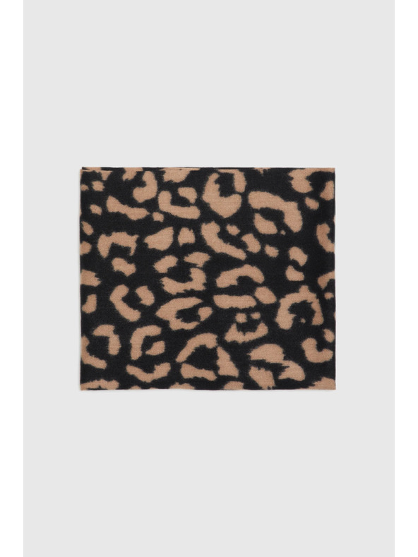 Moodo Hnedý šál s leopardím vzorom Moodo