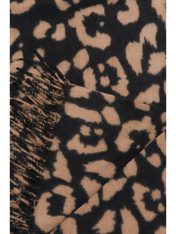 Moodo Hnedý šál s leopardím vzorom Moodo