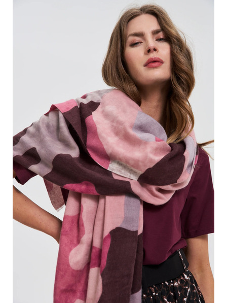 Moodo Vzorovaný šál burgundský Moodo