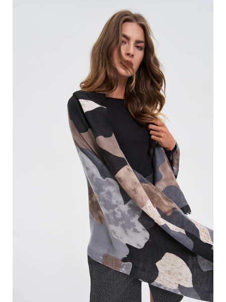 Moodo Vzorovaný šál sivý Moodo