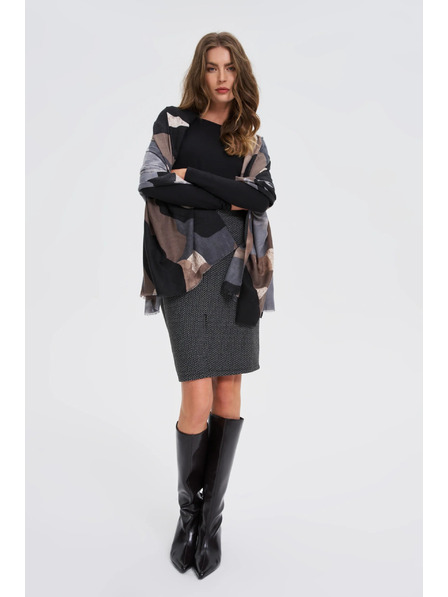 Moodo Vzorovaný šál sivý Moodo