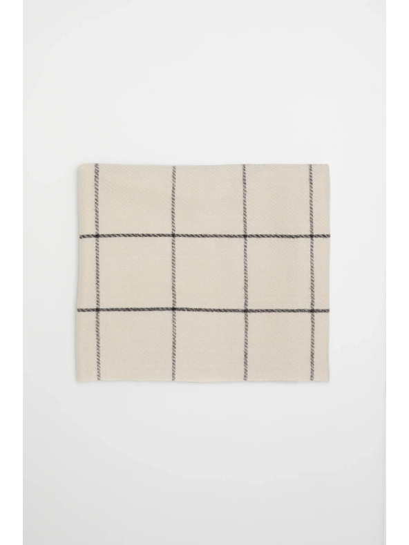 Moodo Šál vo štvorčekoch so strapcami béžový Moodo