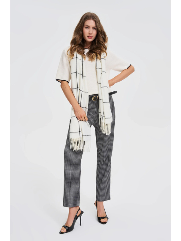 Moodo Šál vo štvorčekoch biely Moodo