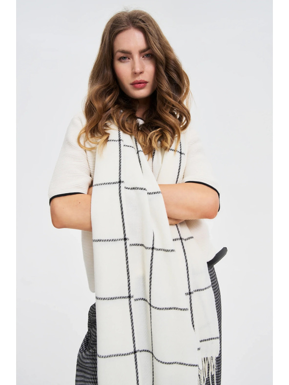 Moodo Šál vo štvorčekoch biely Moodo
