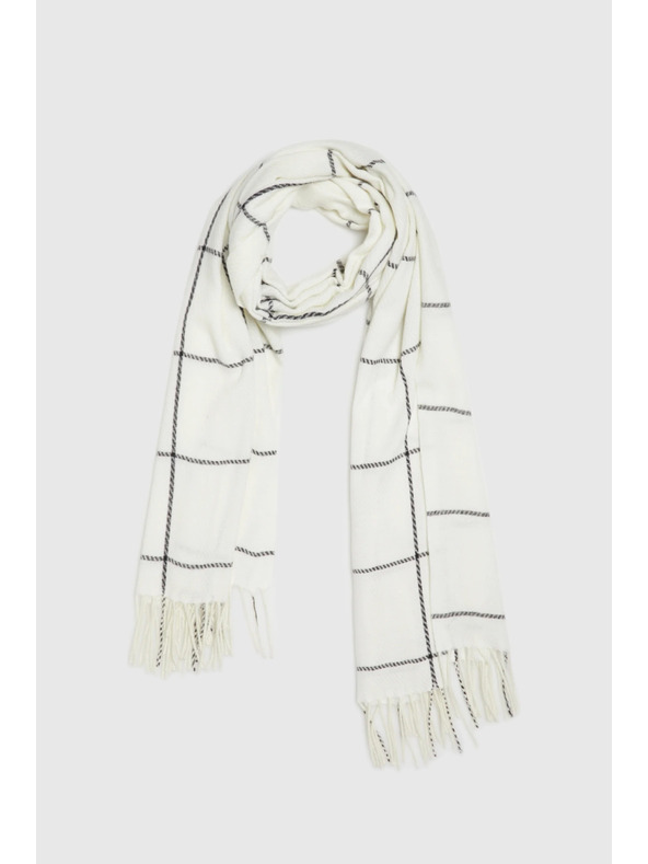 Moodo Šál vo štvorčekoch biely Moodo