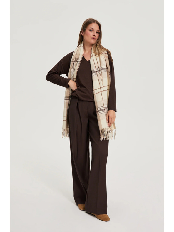 Moodo Šál v kostke béžový Moodo